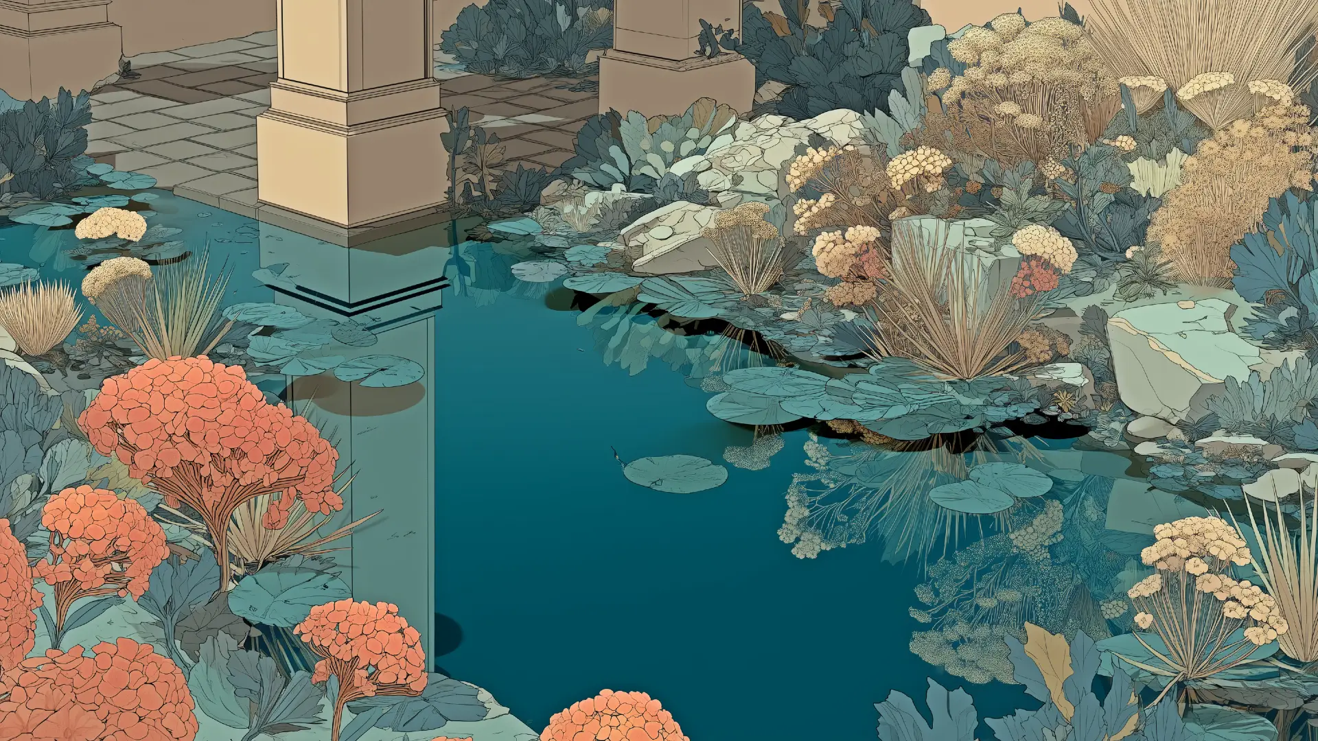 A reflection pool symbolising the outside-in perspective of Digital Signal